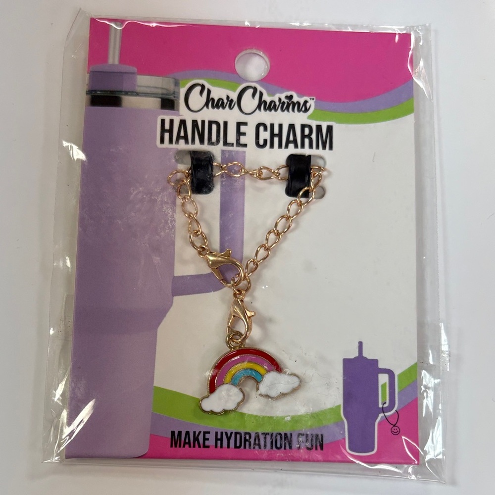 Rainbow Handle Charm - Gold and Multicolor